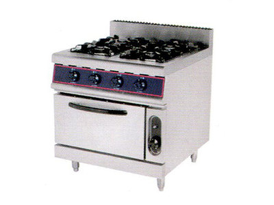 四头燃气煲仔炉连焗炉