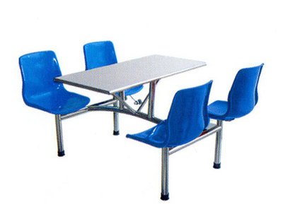 靠背式不锈钢快餐桌椅